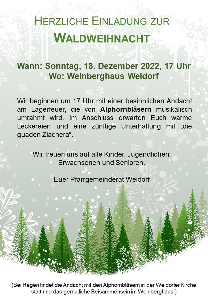 Einladung Waldweihnacht 2022